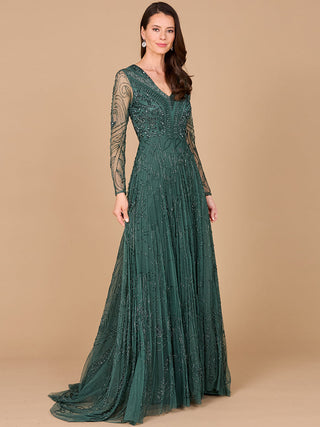 A-line Beaded Dress with Sleeves - By Baano