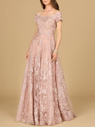 Off Shoulder A-Line Gown - By Baano
