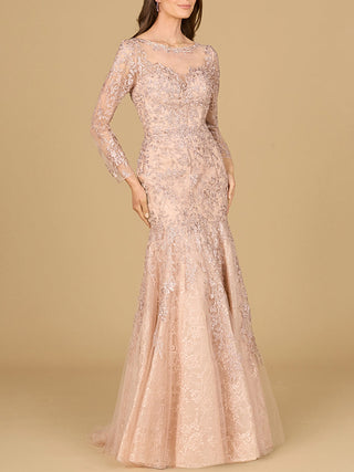 Long Sleeve, Mermaid Lace Gown - By Baano