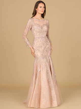 Long Sleeve, Mermaid Lace Gown - By Baano