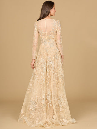 Lace Ballgown with Long Sleeves - By Baano