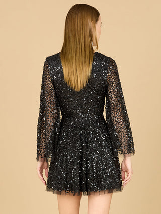 Bell Sleeve Sequin Cocktail Dress - By Baano