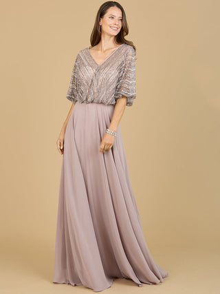 Chiffon A-line Long Gown - By Baano