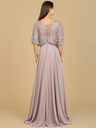 Chiffon A-line Long Gown - By Baano