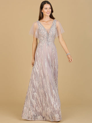 Cape Sleeve V-Neck Gown  - OUTLET - By Baano