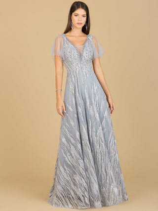 Cape Sleeve V-Neck Gown  - OUTLET - By Baano