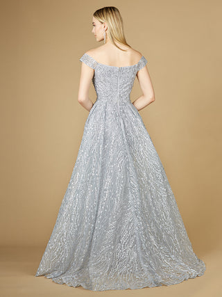 Off Shoulder Overskirt Gown - By Baano