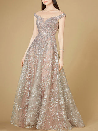 Elegant Off Shoulder Lace Ballgown - By Baano