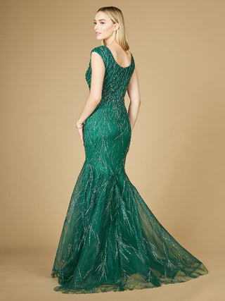 Cap Sleeve Mermaid Beaded Gown - By Baano