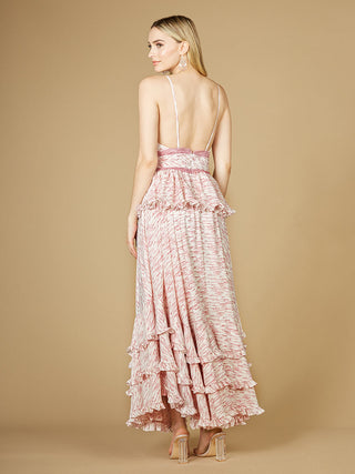Plunging V-Neck Print Dress OUTLET - By Baano