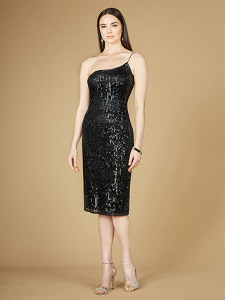 One Shoulder Midi Cocktail Dress - OUTLET - By Baano