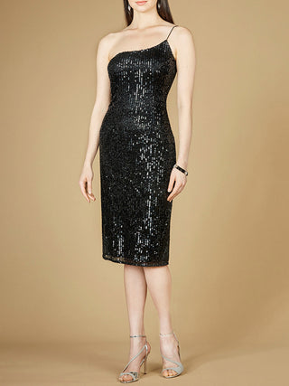 One Shoulder Midi Cocktail Dress - OUTLET - By Baano