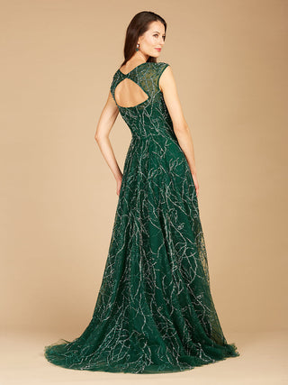 V-Neck Beaded Ball Gown OUTLET - By Baano