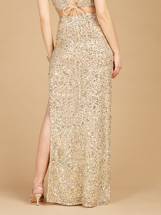 Long Side-Slit Beaded Skirt - By Baano