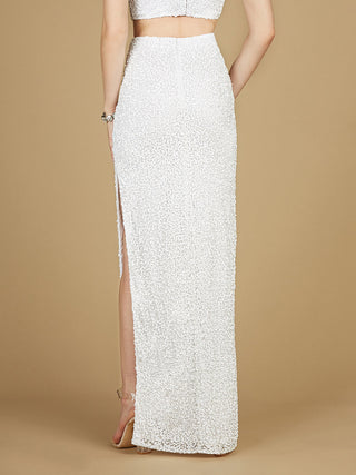 Long Side-Slit Beaded Skirt - By Baano