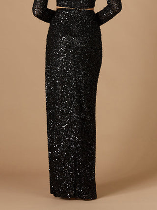 Long Side-Slit Beaded Skirt - By Baano
