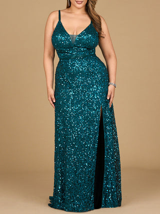 Beaded Prom Dress with High Slit