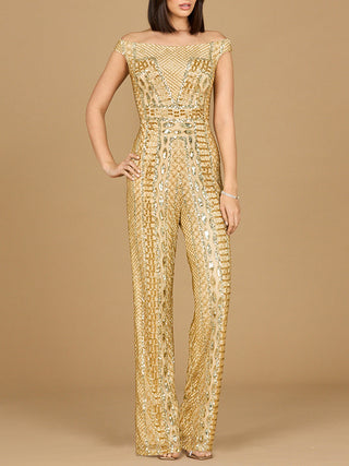 Beaded Off Shoulder Jumpsuit