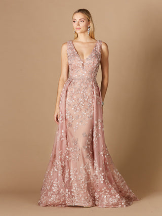 Floral Applique Overskirt Dress - By Baano