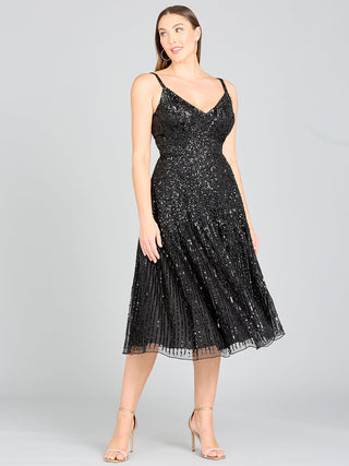Flowing, Sequin Midi Dress - By Baano