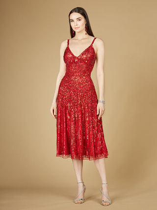 Flowing, Sequin Midi Dress - By Baano