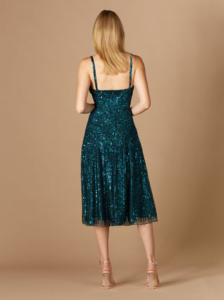 Flowing, Sequin Midi Dress - By Baano