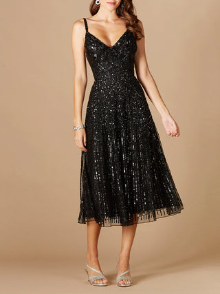 Flowing, Sequin Midi Dress - By Baano