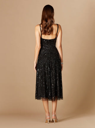 Flowing, Sequin Midi Dress - By Baano