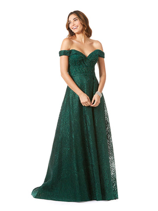 Tonal Beaded Off Shoulder Ballgown - By Baano