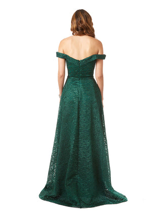 Tonal Beaded Off Shoulder Ballgown - By Baano