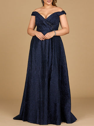 Tonal Beaded Off Shoulder Ballgown - By Baano