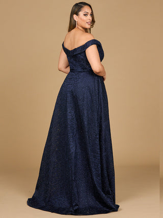 Tonal Beaded Off Shoulder Ballgown - By Baano