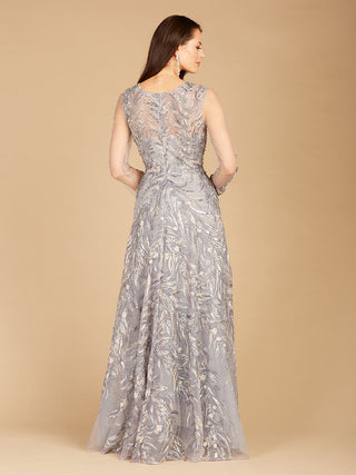 High Neck, Long Sleeve Ball Gown - By Baano