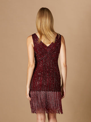 Beaded Fringe Cocktail Dress - By Baano