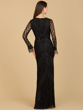 Long Sleeve Fringe Dress
