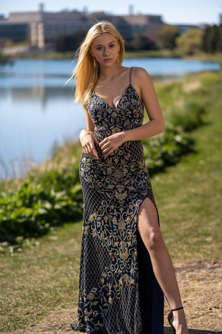 Beaded Tank Dress with Slit  - OUTLET - By Baano