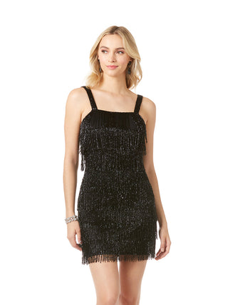Lara 29488 - Beaded Fringe Cocktail Dress - By Baano
