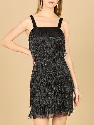 Lara 29488 - Beaded Fringe Cocktail Dress - By Baano