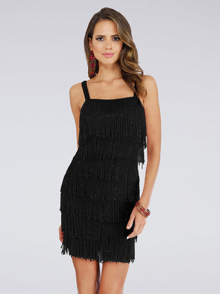 Lara 29488 - Beaded Fringe Cocktail Dress - By Baano
