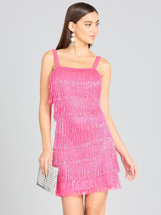 Lara 29488 - Beaded Fringe Cocktail Dress - By Baano