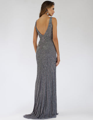 Lara 29528 - Thigh High Slit Beaded Gown - By Baano