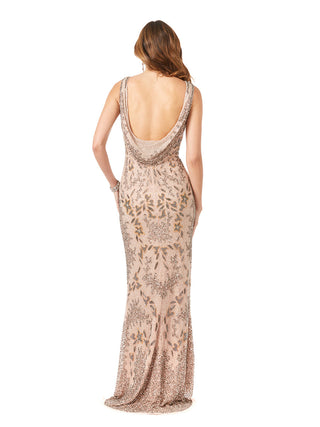 Lara 29530 - Stylish Cowl Draped Back Dress - By Baano