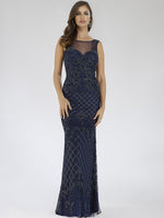 Lara 29538 - Illusion Neckline Long Dress - By Baano
