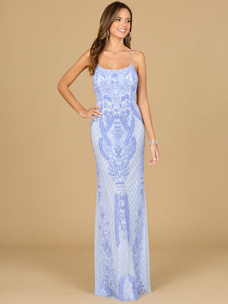 Lara 29577 - Scoop Neck, Lace Up Open Back Dress - By Baano