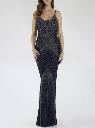 Lara 29595 - Spaghetti Strap Navy Dress - By Baano