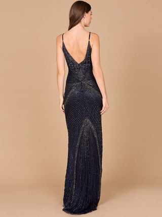 Lara 29595 - Spaghetti Strap Navy Dress - By Baano