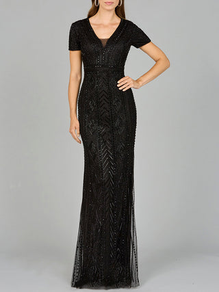 Lara 29606 - Closed Back, Cap Sleeve Dress - By Baano