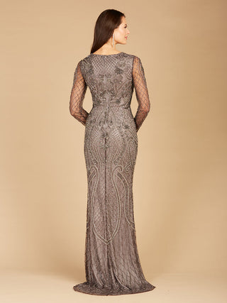 Lara 29615 - Long Sleeve Beaded Dress - By Baano