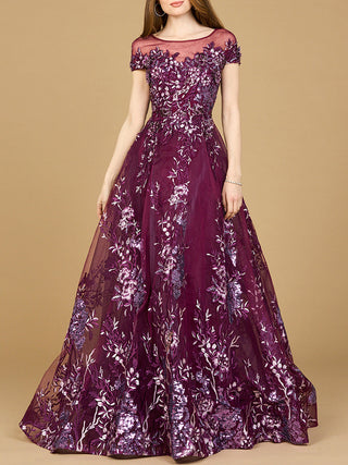 Lara 29619 - Beautiful Lace Applique A-line Ball Gown - By Baano