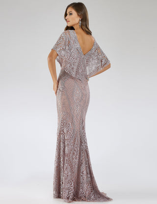 Lara 29673 - Cape Sleeve Mermaid Gown - By Baano